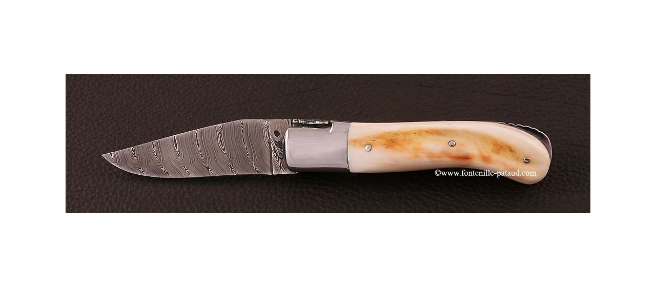 Laguiole Knife Gentleman Damascus Range Warthog Ivory