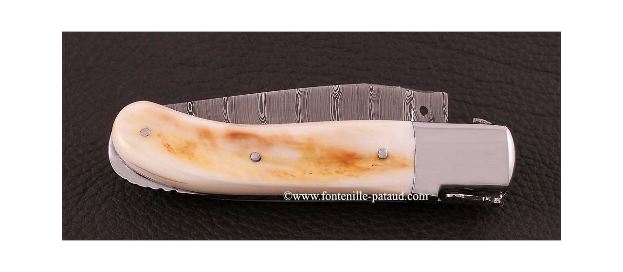 Laguiole Knife Gentleman Damascus Range Warthog Ivory