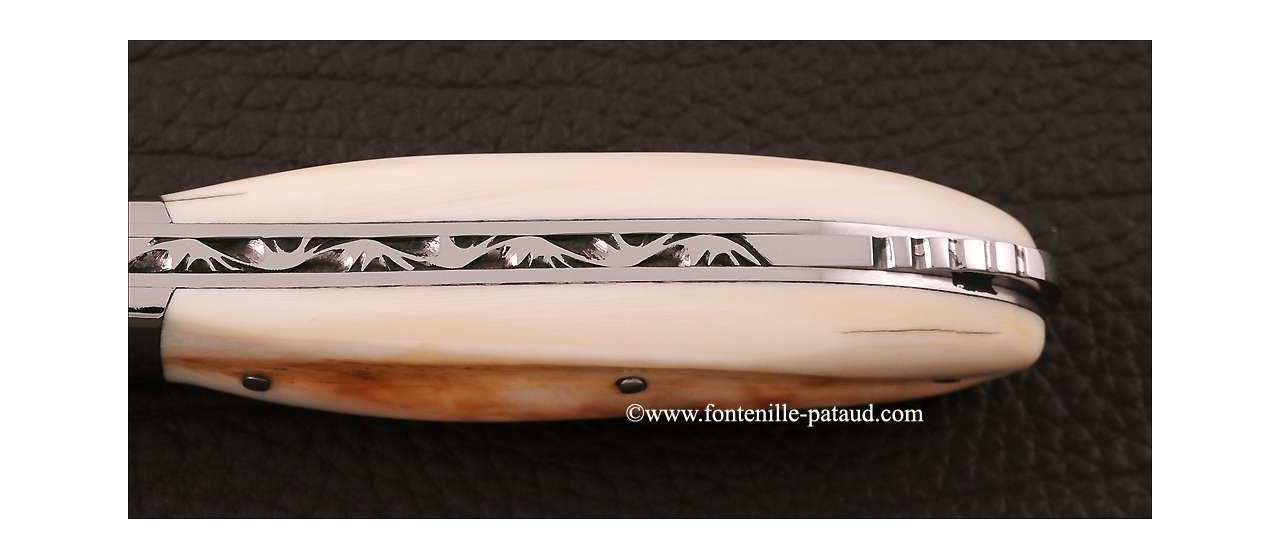 Laguiole Knife Gentleman Damascus Range Warthog Ivory