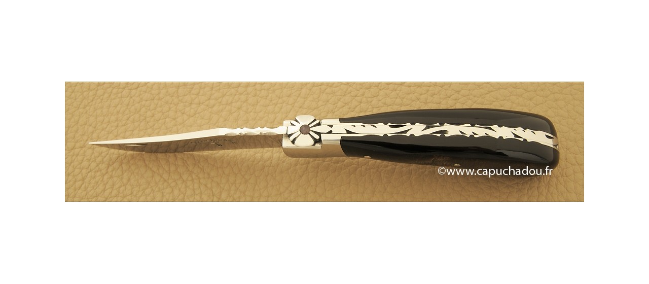 Capuchadou 10 cm "Guilloché", Buffle brut