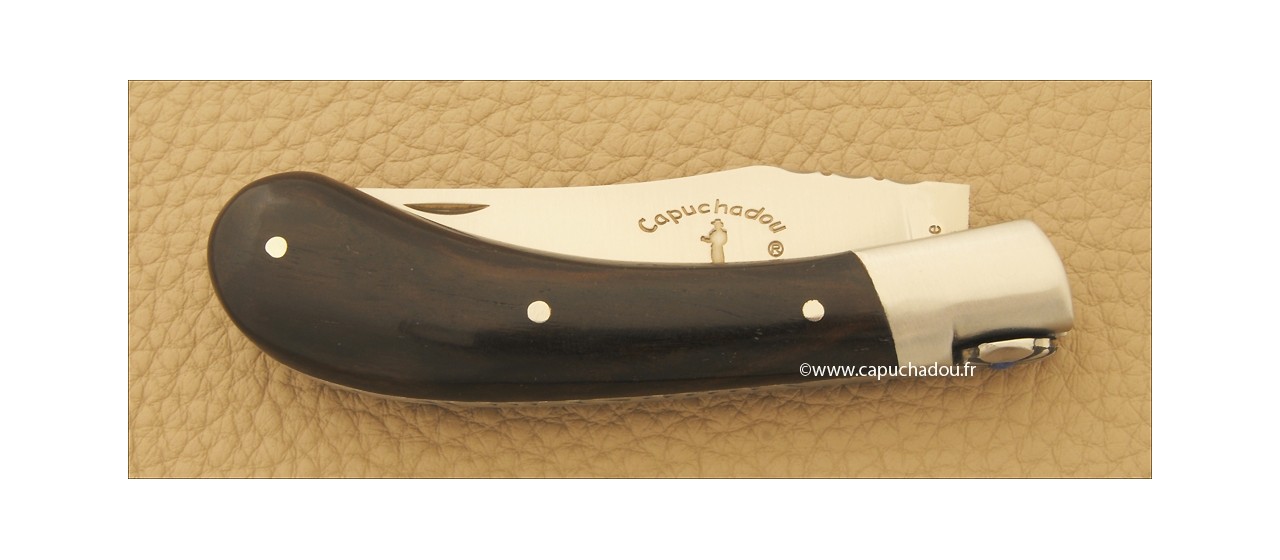 "Le Capuchadou-Guilloché" 10 cm hand made knife, ebony