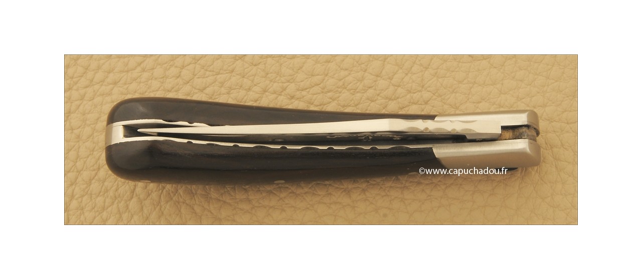 "Le Capuchadou-Guilloché" 10 cm hand made knife, ebony