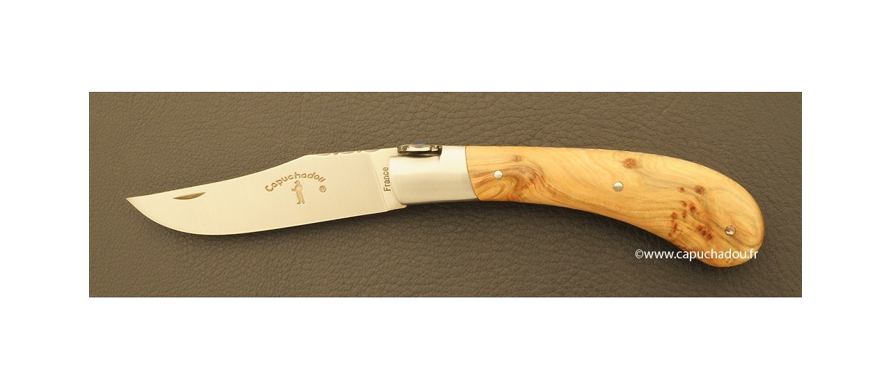 "Le Capuchadou-Guilloché" 10 cm hand made knife, juniper