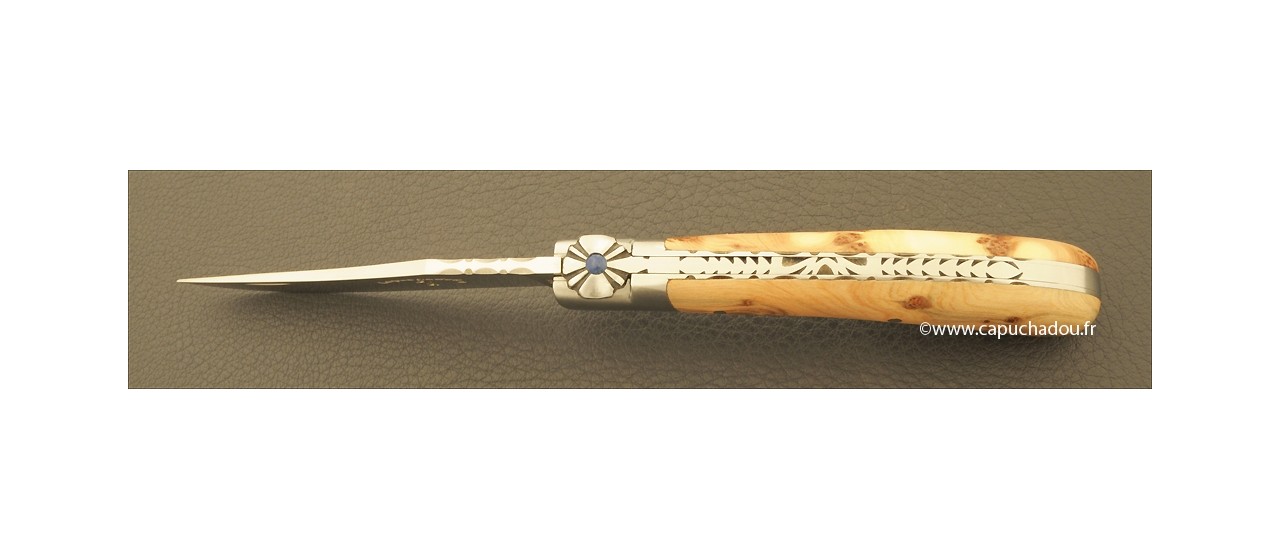 "Le Capuchadou-Guilloché" 10 cm hand made knife, juniper