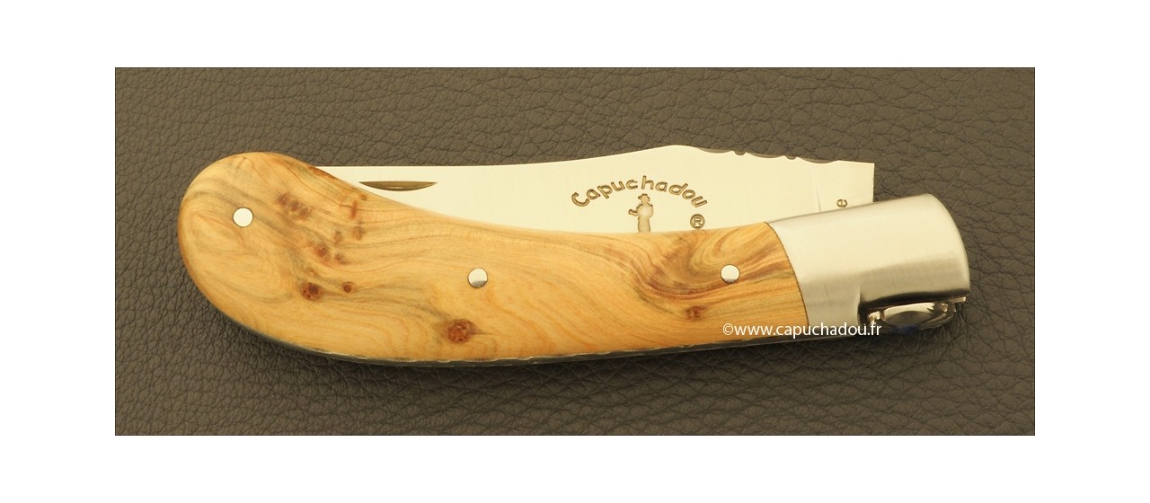 "Le Capuchadou-Guilloché" 10 cm hand made knife, juniper