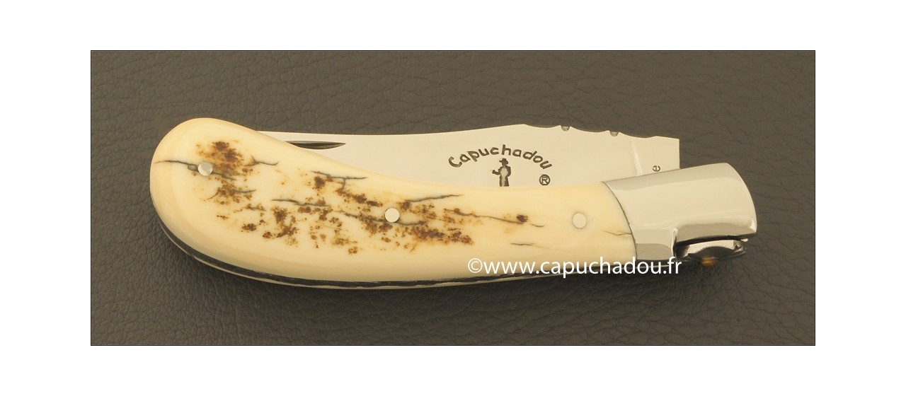 "Le Capuchadou-Guilloché" 10 cm hand made knife, mammoth