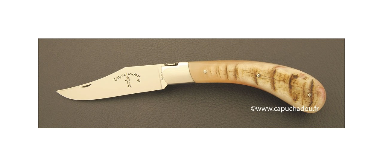"Le Capuchadou" 12 cm hand made knife, ram horn