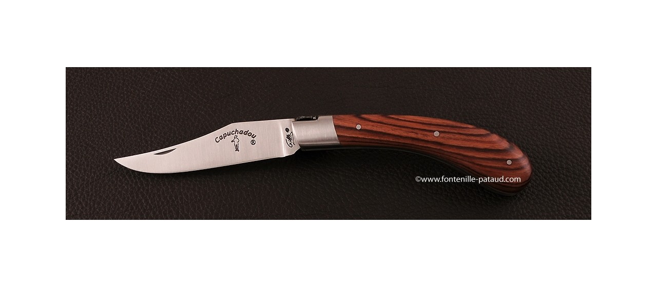 "Le Capuchadou" 12 cm hand made knife, purplewood