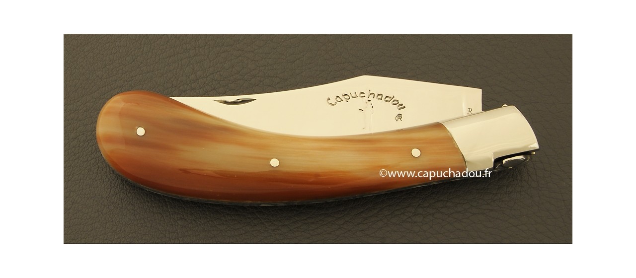 "Le Capuchadou" 12 cm hand made knife, cow horn tip