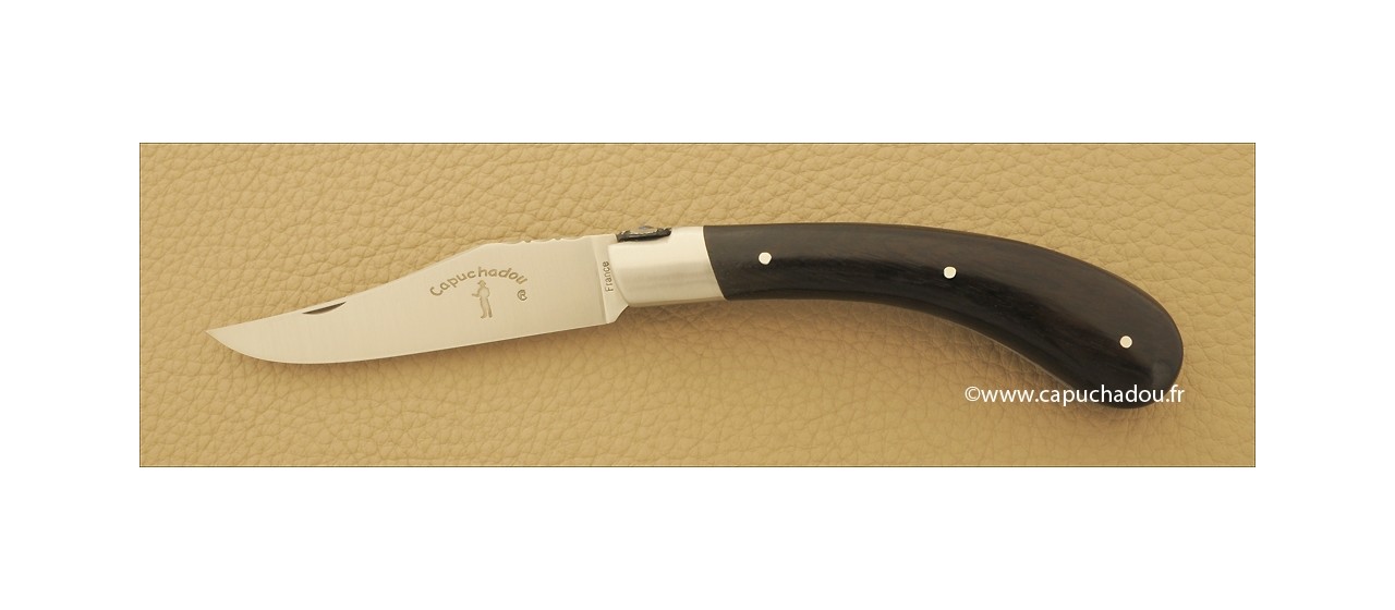 "Le Capuchadou-Guilloché" 12 cm hand made knife, ebony