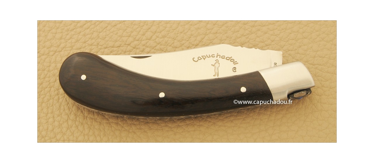 "Le Capuchadou-Guilloché" 12 cm hand made knife, ebony