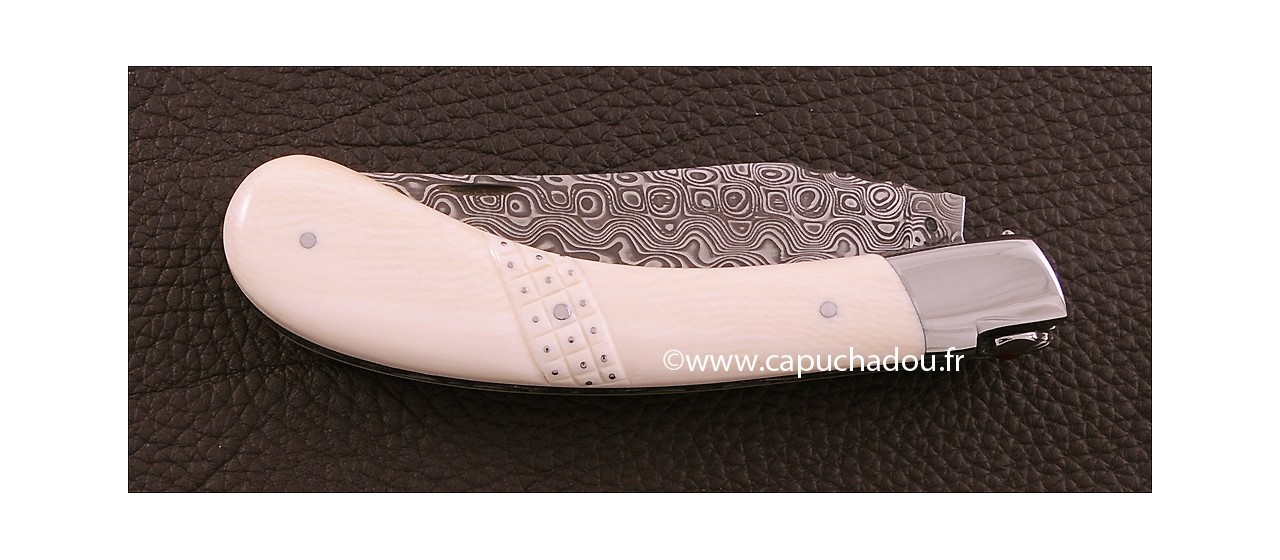 Le Capuchadou 12 cm Aiguilles, Ivoire & Damas "Rose"