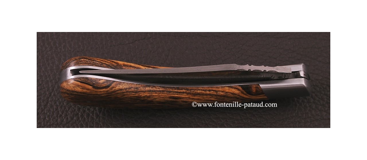 "Le Capuchadou" 12 cm hand made knife, Bocote & Damascus