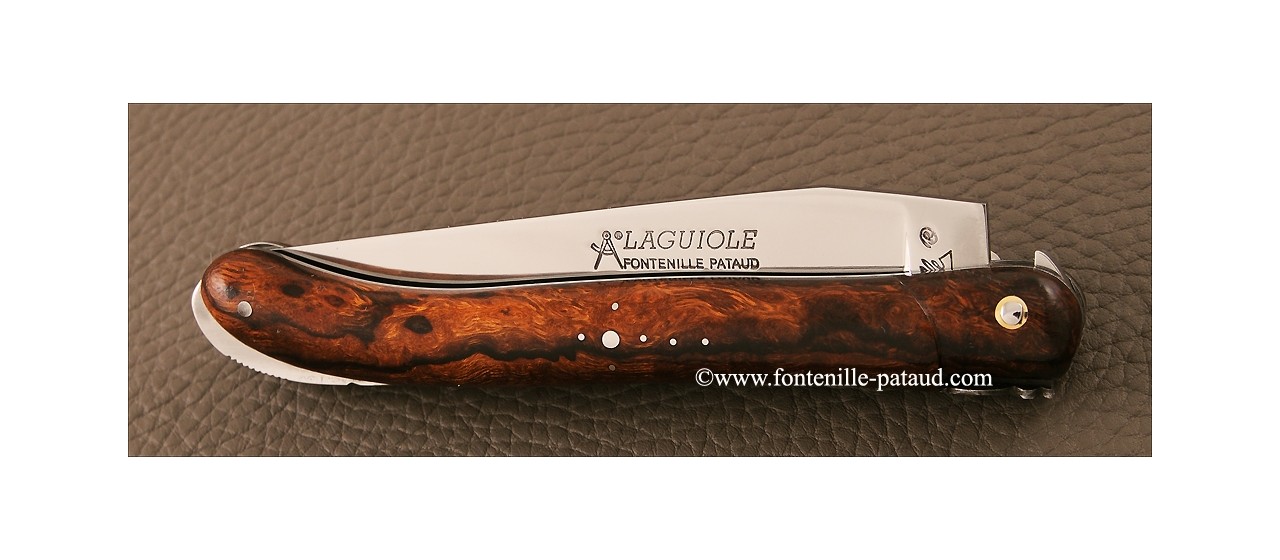 Safety laguiole knife with Arizona wood handle