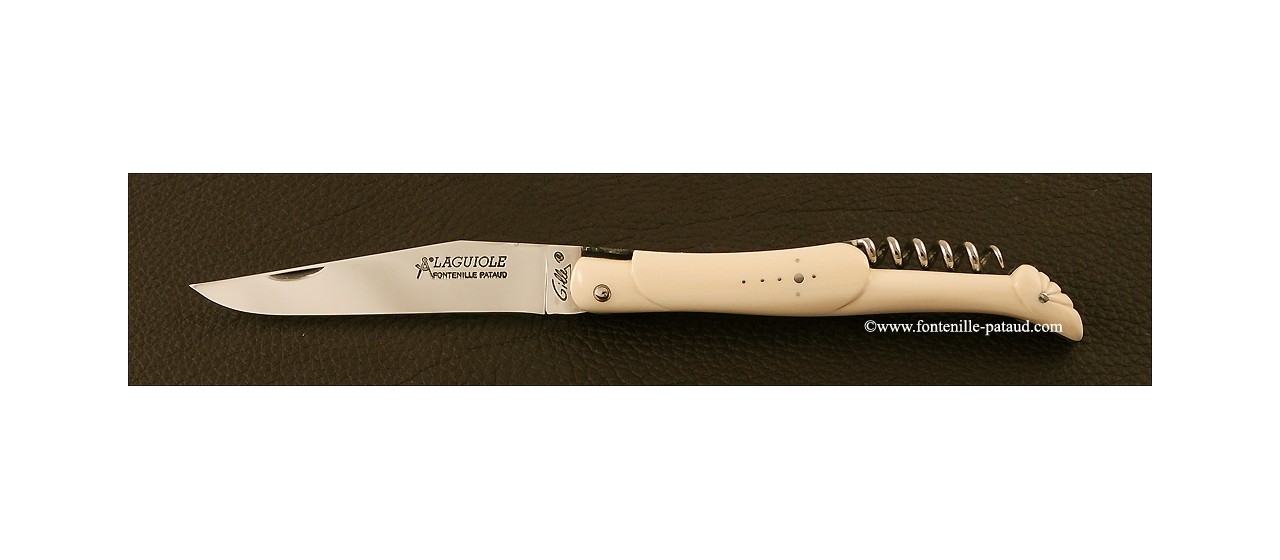 Laguiole Traditional 12 cm Collection range Picnic White Mammoth ivory