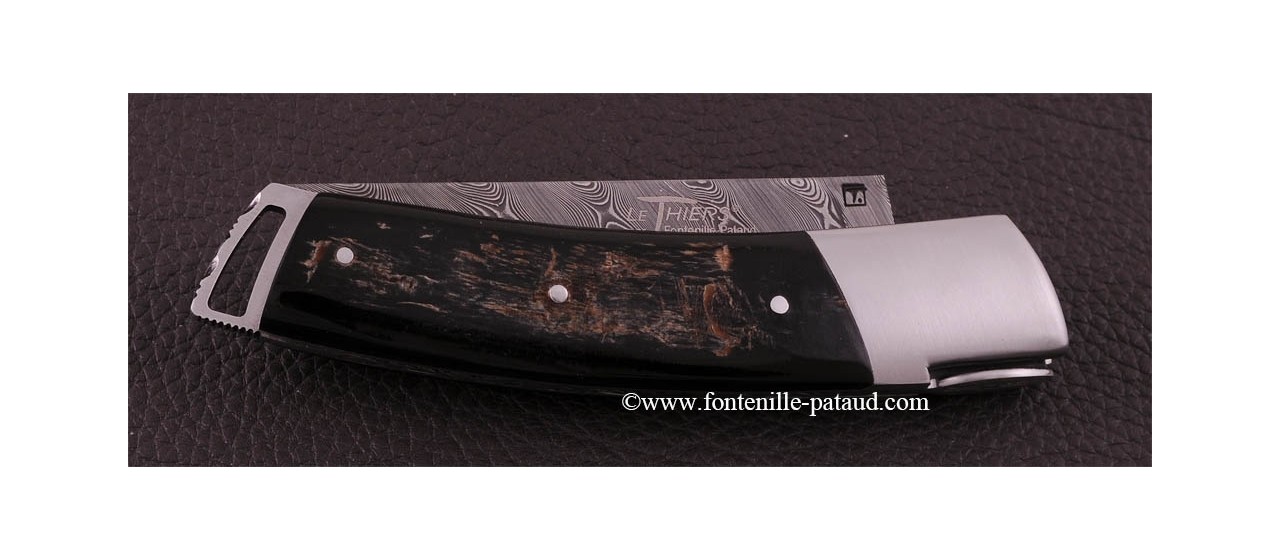 Le Thiers ® Gentleman knife Damascus Buffalo bark
