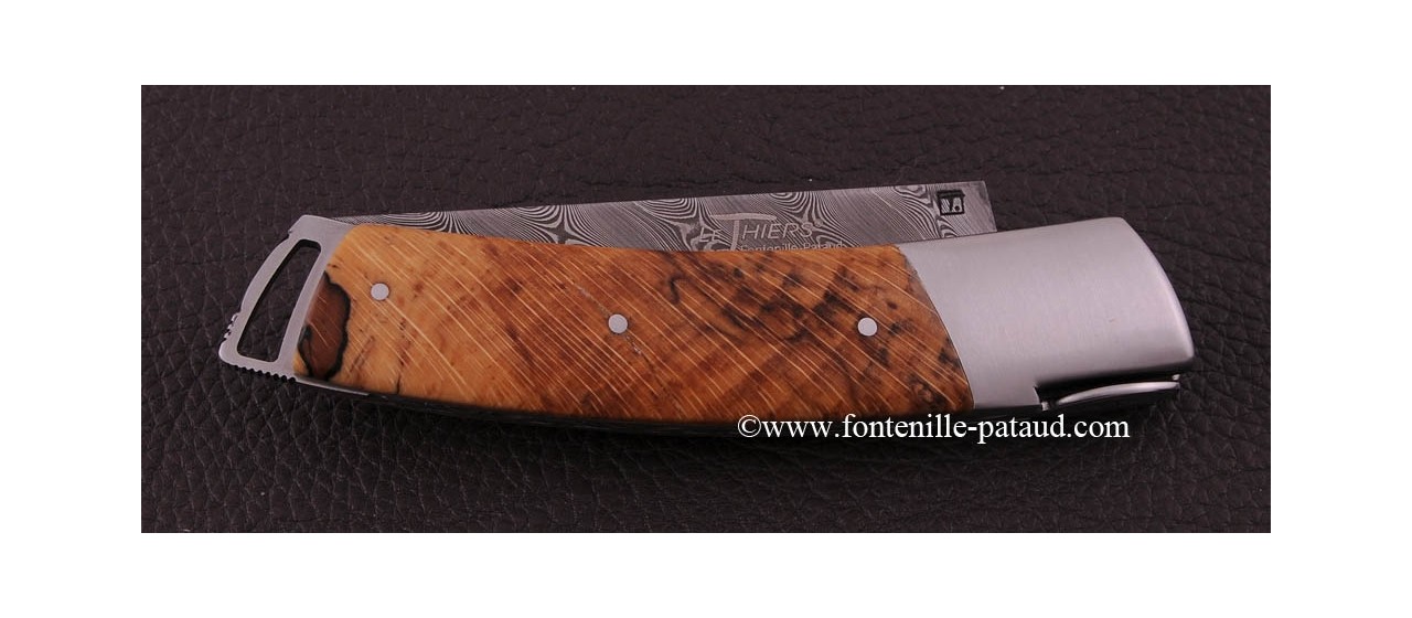 Le Thiers ® Gentleman knife Damascus Stabilized beech