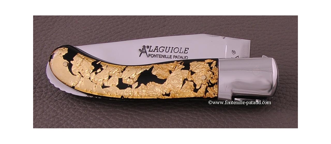 Laguiole sport knife gold sheet