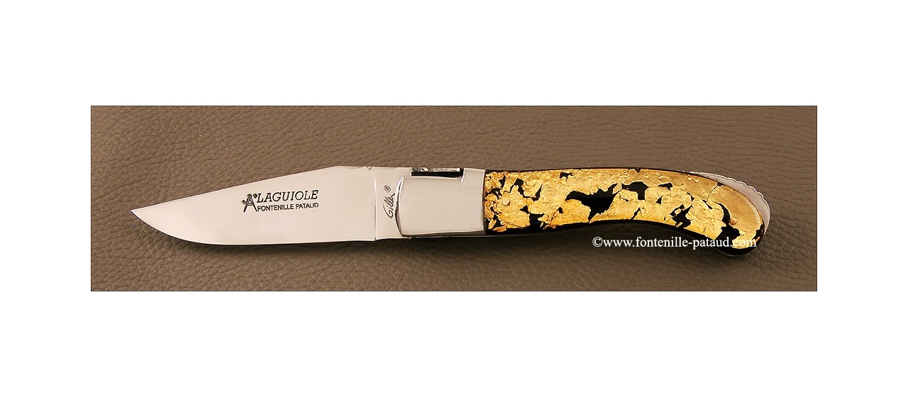 Laguiole sport knife gold sheet