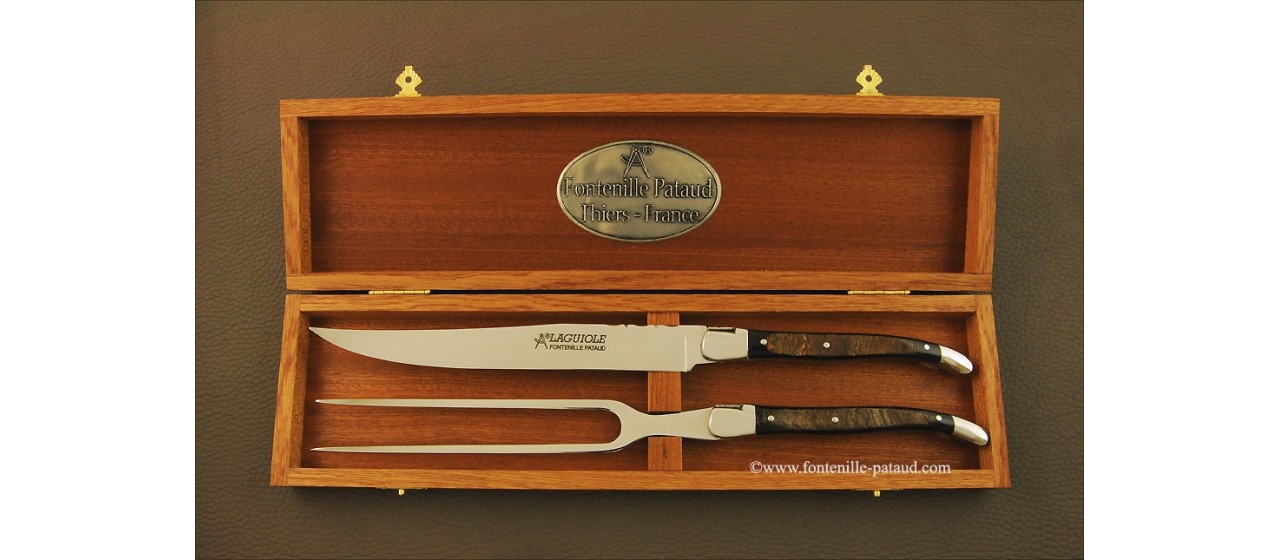 Laguiole Carving Set Buffalo bark