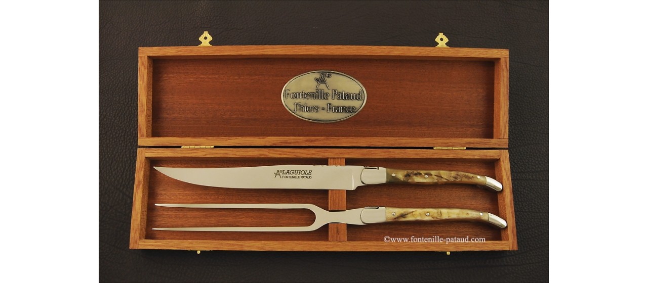 Laguiole Carving Set Ram horn