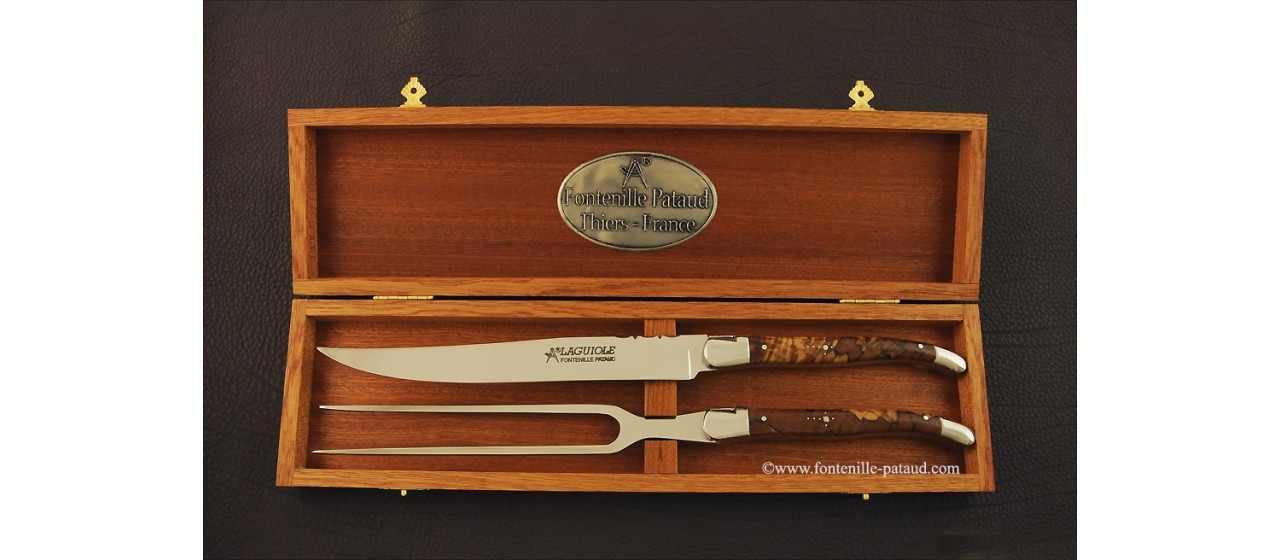 Laguiole Carving Set Stabilized beech