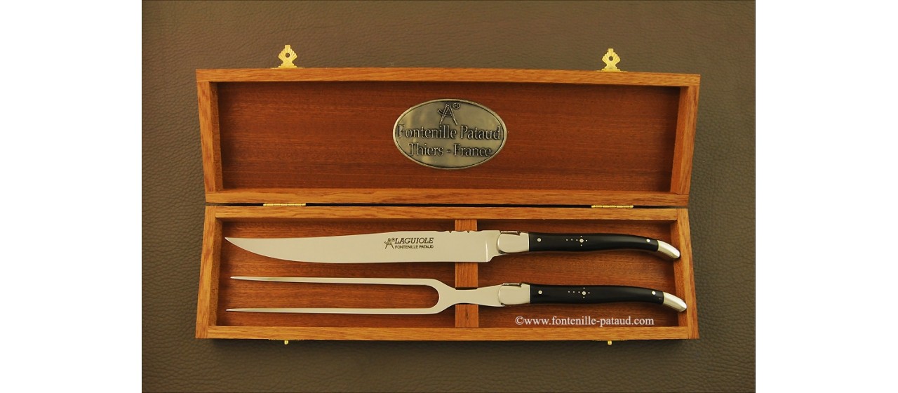 Laguiole Carving Set Buffalo horn tip