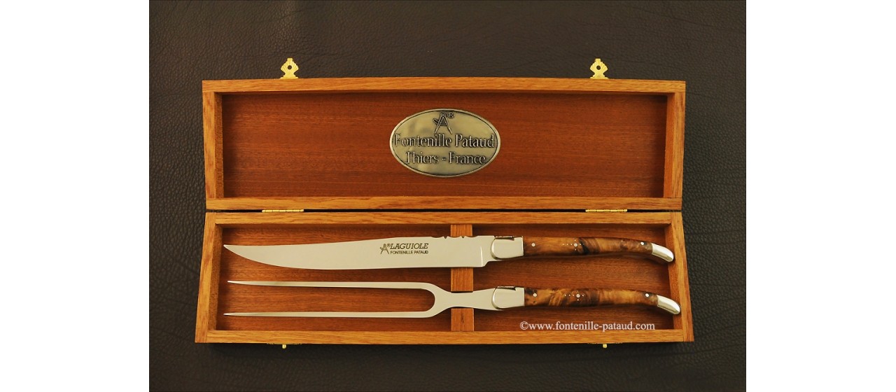 Laguiole Carving Set Stabilized poplar burl