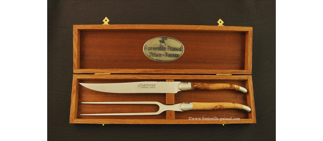 Laguiole Carving Set Juniper burl