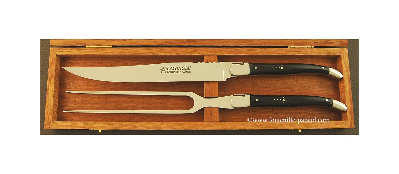 Laguiole Carving Set Buffalo horn tip