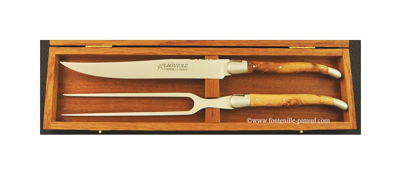 Laguiole Carving Set Juniper burl