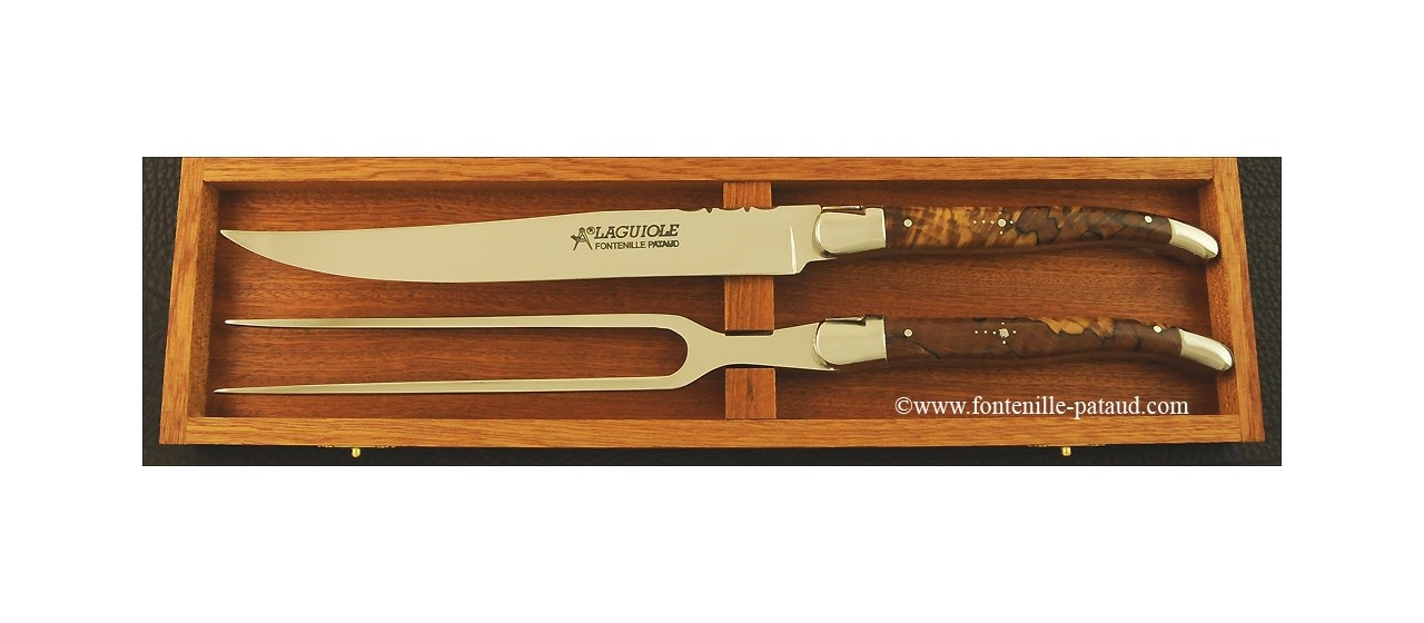 Laguiole Carving Set Stabilized beech