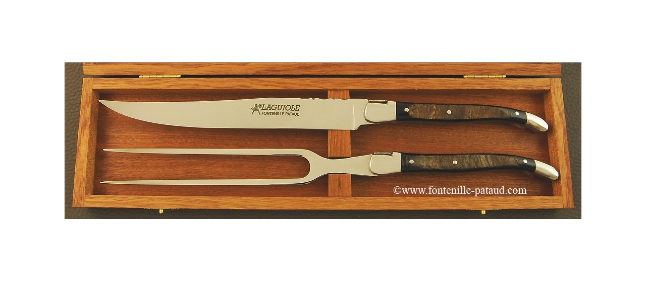 Laguiole Carving Set Buffalo bark