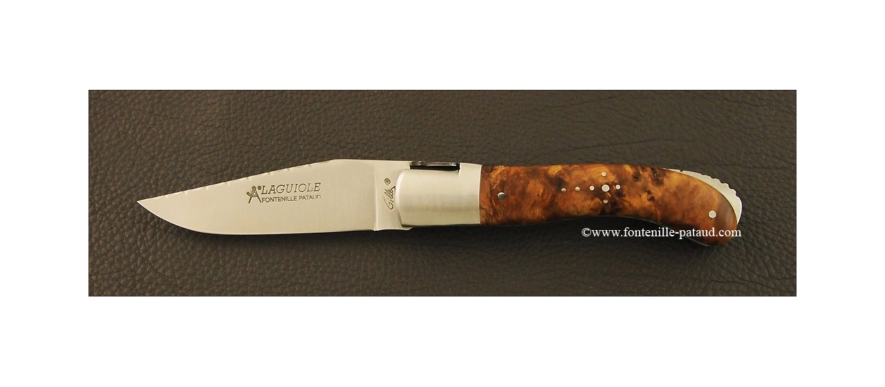 Laguiole Sport knife Guilloché Range Stabilized poplar burl