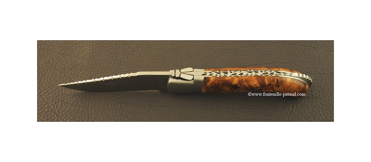 Laguiole Sport knife Guilloché Range Stabilized poplar burl