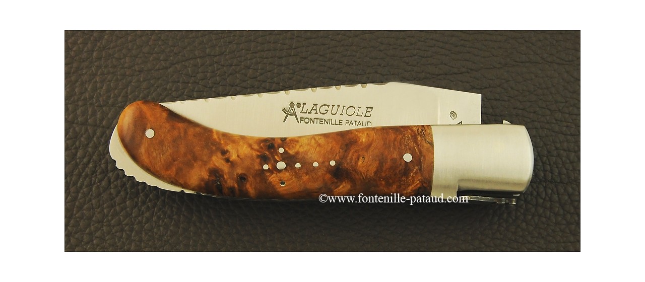 Laguiole Sport knife Guilloché Range Stabilized poplar burl