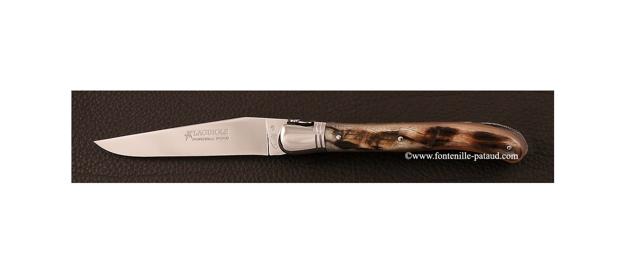 High-end manufacturing laguiole knife dark ram horn