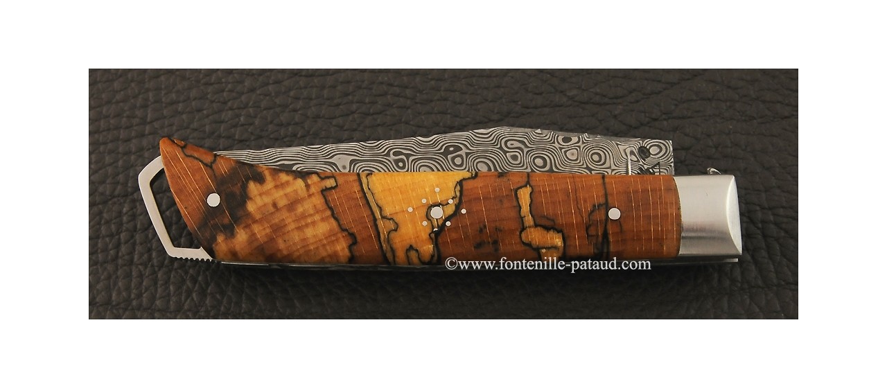 Le Saint Bernard Knife Damascus Stabilized beech