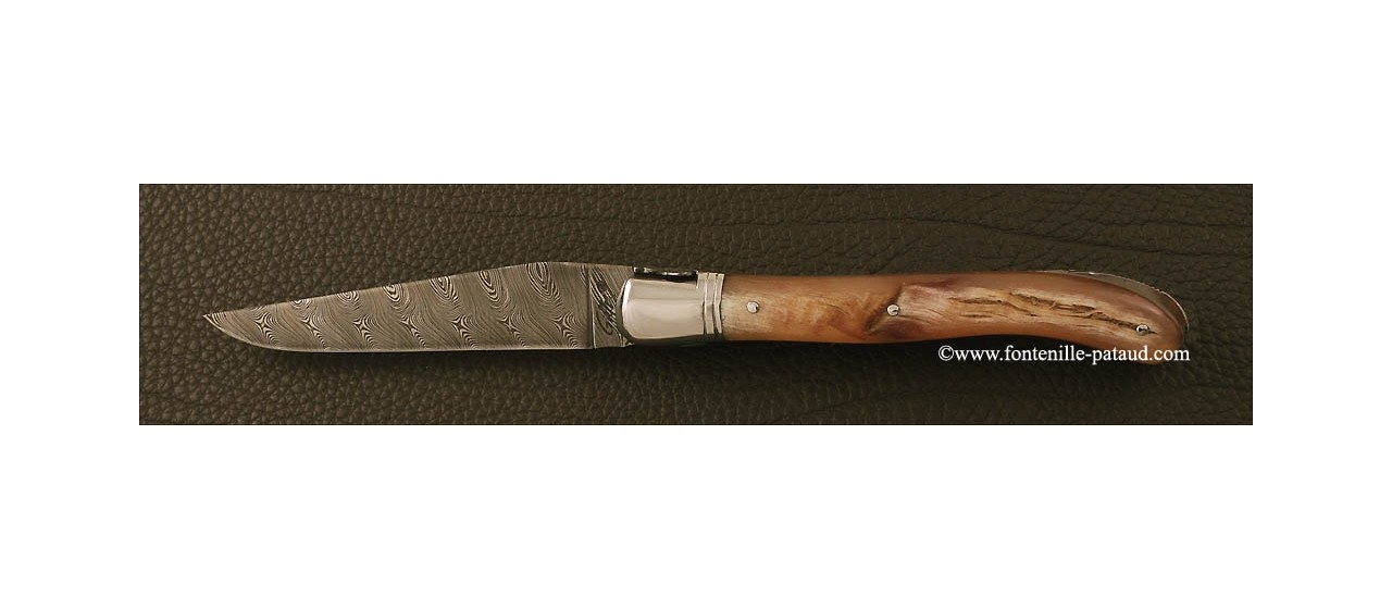Damascus blade laguiole knife