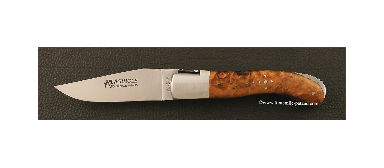 Laguiole Sport knife stabilized poplar burl