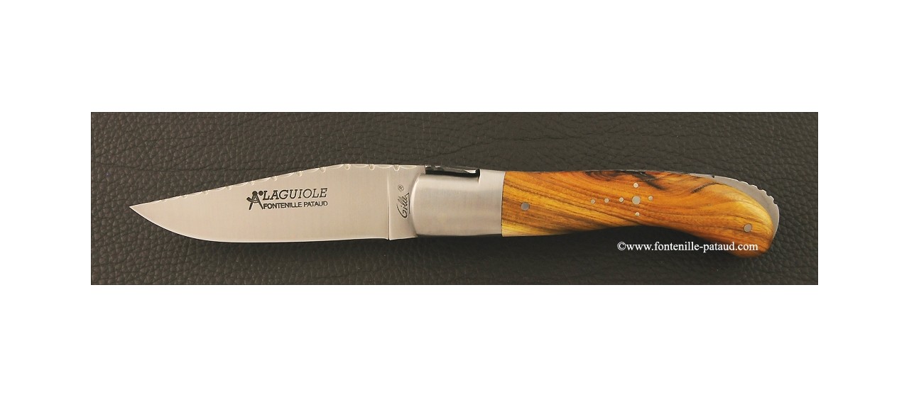 Laguiole Sport knife guilloché pistaccio wood