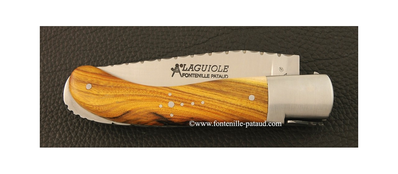 Laguiole Sport knife guilloché pistaccio wood