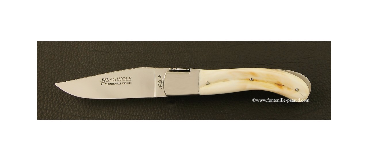 Laguiole Sport knife guilloché warthog ivory