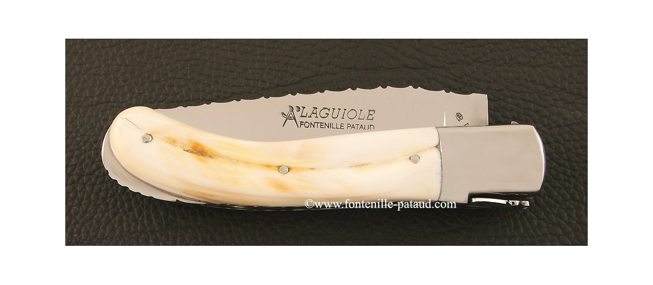 Laguiole Sport knife guilloché warthog ivory