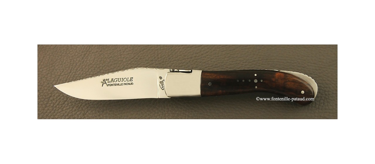 Laguiole Sport guilloché knife Arizona Ironwood