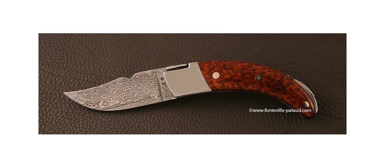 Corsican Rondinara knife "guilloché" damascus range Amourette