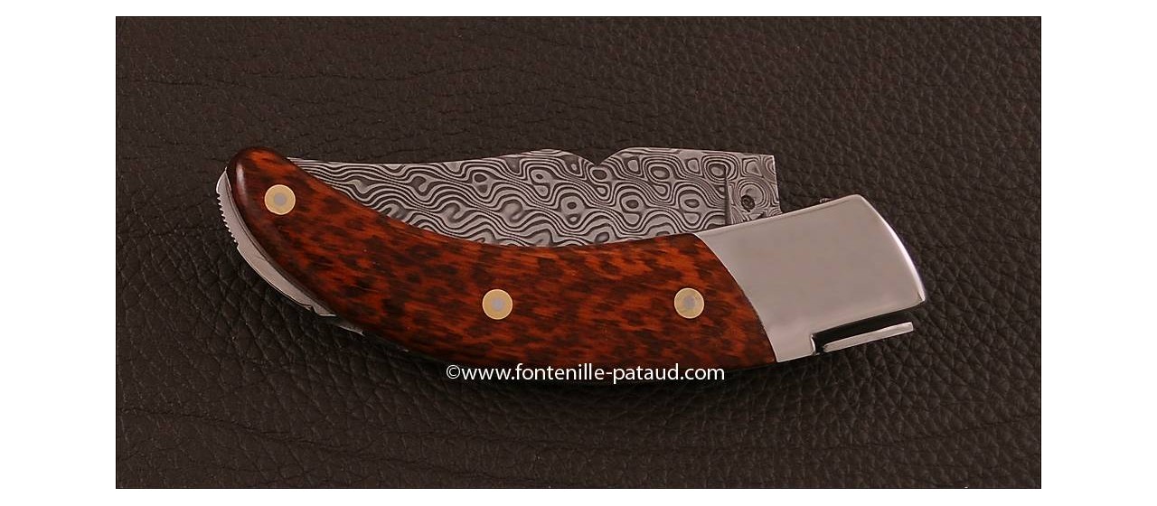Corsican Rondinara knife "guilloché" damascus range Amourette