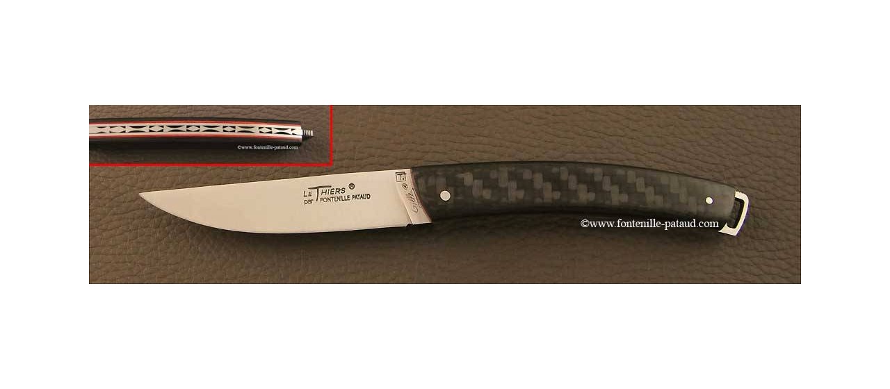 Couteau Le Thiers® Nature Fibre de carbone rouge