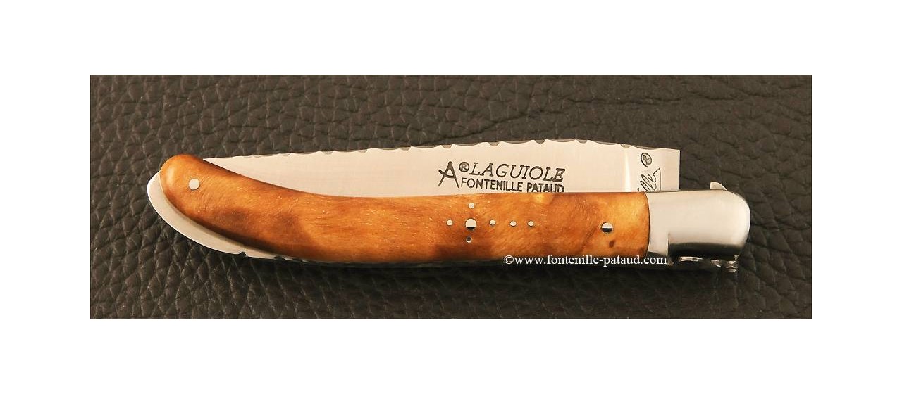 Laguiole Knife XS Guilloche Range Stabilized poplar burl