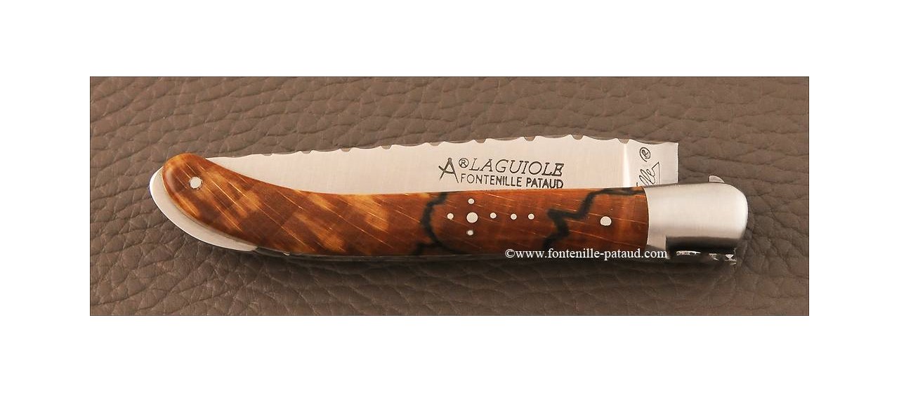 Laguiole Knife XS Guilloche Range stabilized beech